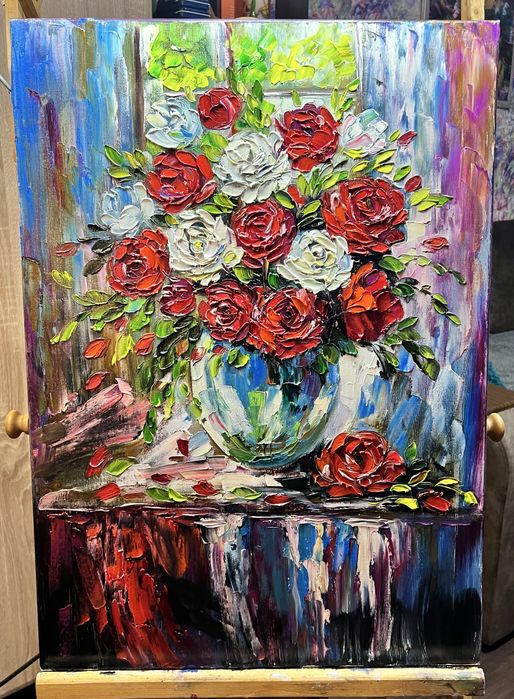 Картина олія 50х70см . Квіти