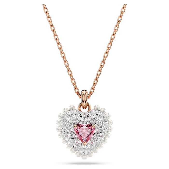 Кулон двосторонній серце Swarovski