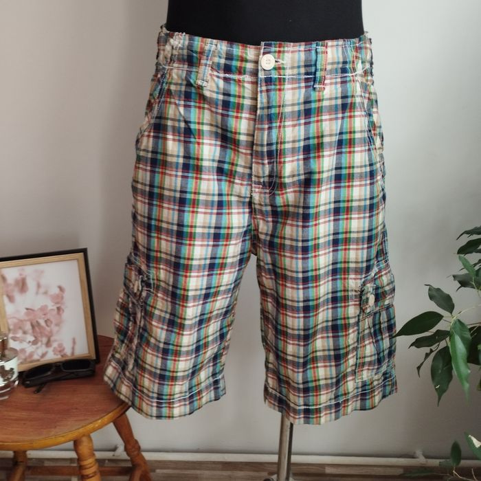Spodenki męskie Zara Youth bermuda w kratę, bawełniane, r. M/L