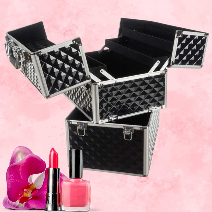 Kuferek kosmetyczny organizer walizka na kosmetyki 3D nowy