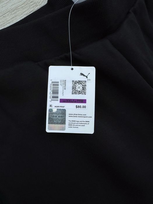 США Чоловічі спортивні штани Puma BMW 533372-01 Оригінал Без флісу XXL