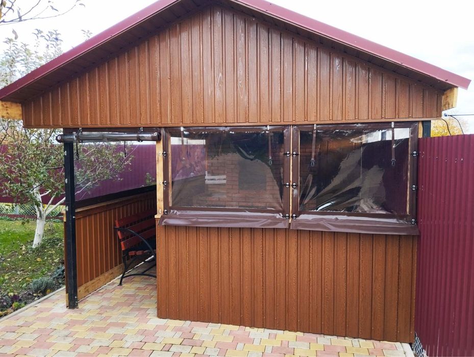 М‘які вікна для альтанки, літнього кафе, тераси, ПВХ тент