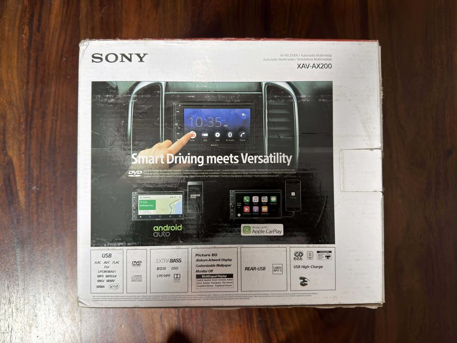 Sony XAV-AX200 2-DIN | Apple CarPlay + Android Auto | Caixa