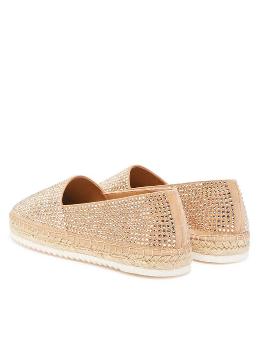 Luksusowe Skórzane Espadryle ALMA EN PEÑA V250276 Marrone z Cyrkoniami