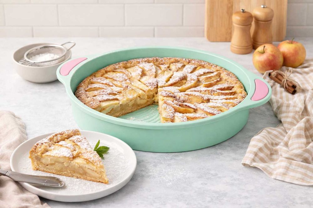 Силиконовая форма для выпечки 27,5×4 см с ручками и рельефным дном