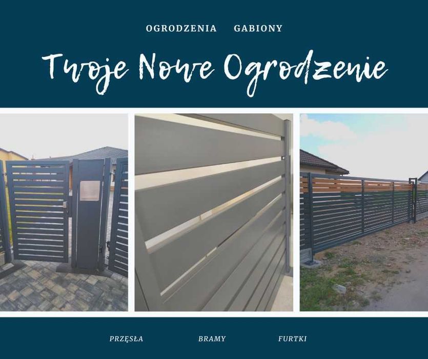 Palisada ogrodzenie nowoczesne przęsło systemy ogrodzeniowe