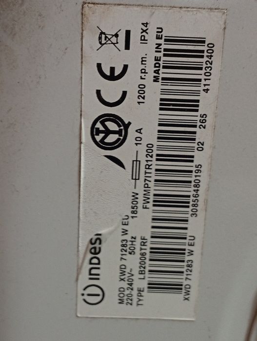 Motor de máquina roupa Indesit XWD71283