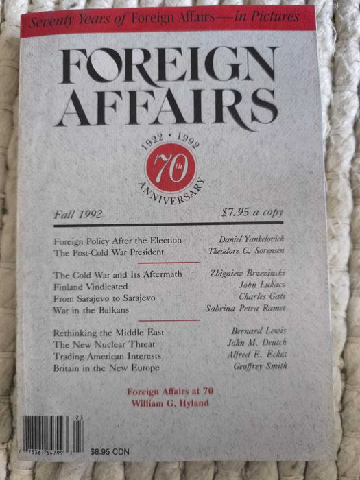 Revista "Foreign Affairs" Fall 1992 Volume 71, Number 4