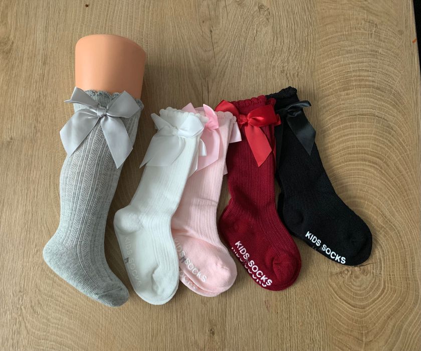 Podkolanówki z kokardka