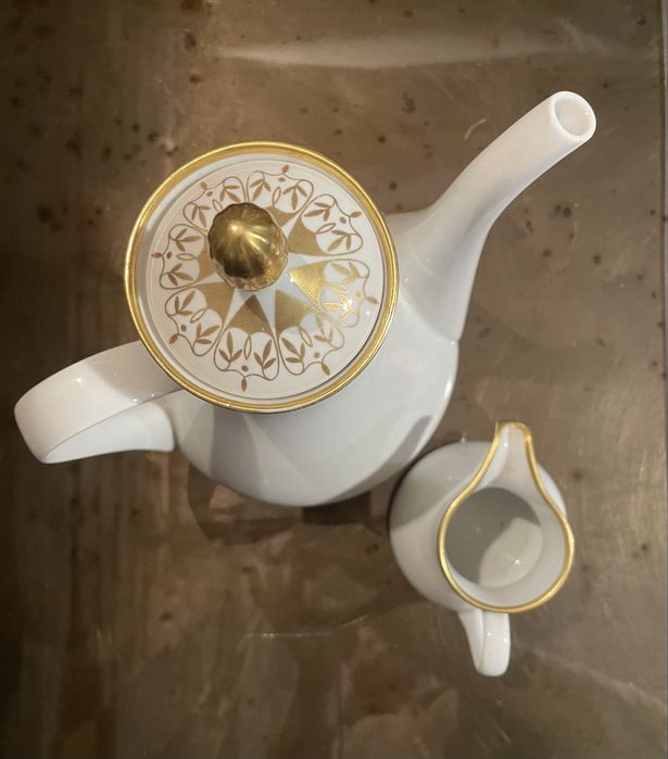 Stara porcelana WEIMER serwis kawowy dzbanek mlecznik cukiernica