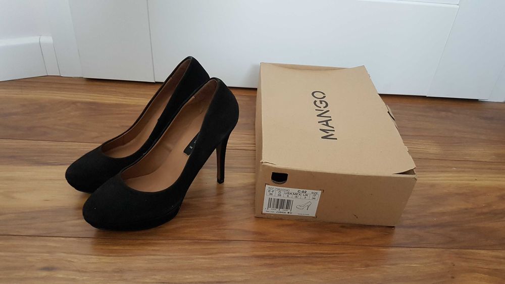 czarne szpilki mango rozmiar 36 platforma basic klasyczne nowe