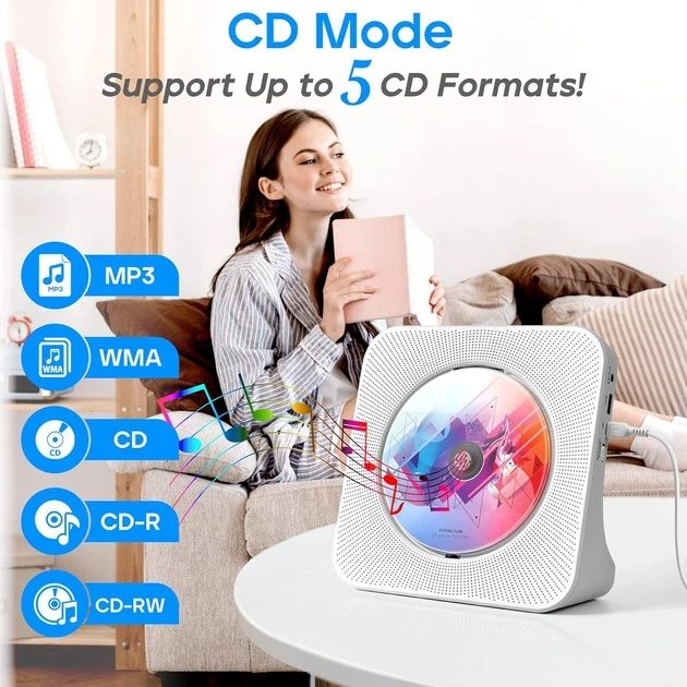 Багатофункціональний настільний CD-плеєр 8 в 1 ROADOM / Bluetooth / FM / USB