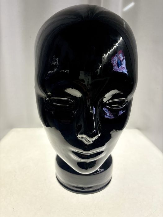 Designerska Szklana Czarna Głowa Vintage Włochy lata 1960te