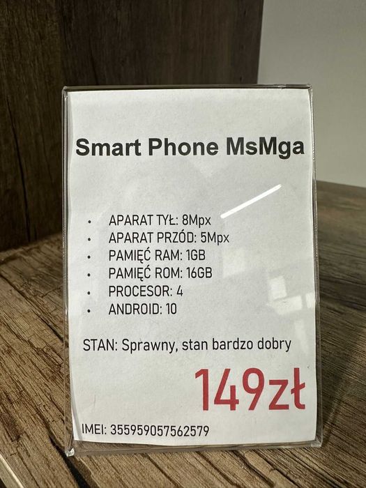 Smartfon Telefon Smart Phone MsMga 1/16GB fioletowy stan bdb gwarancja