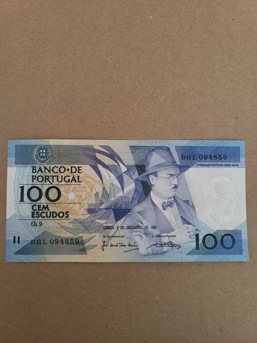 Nota Cem Escudos - Fernando Pessoa - 03/12/1987