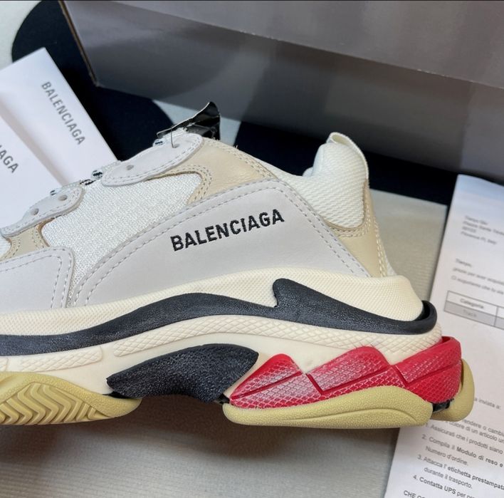Balenciaga Triple S 
White Black Red