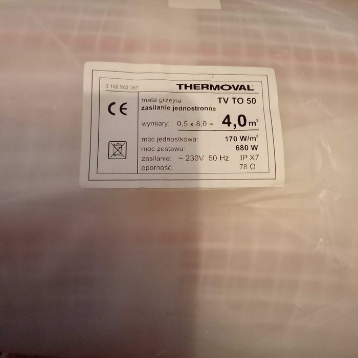 Mata grzewcza Thermoval TV TO 50 4M2/680 W