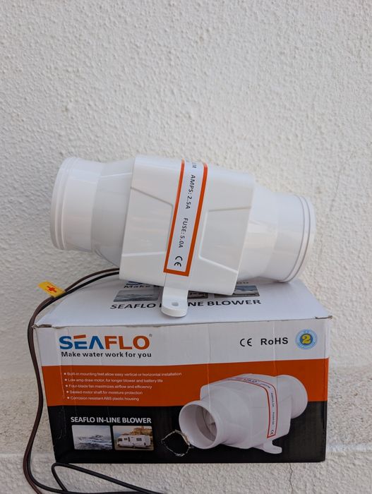 Blower In-Line SEAFLO 130 CFM (Novo na Caixa) - Barco / Autocaravana