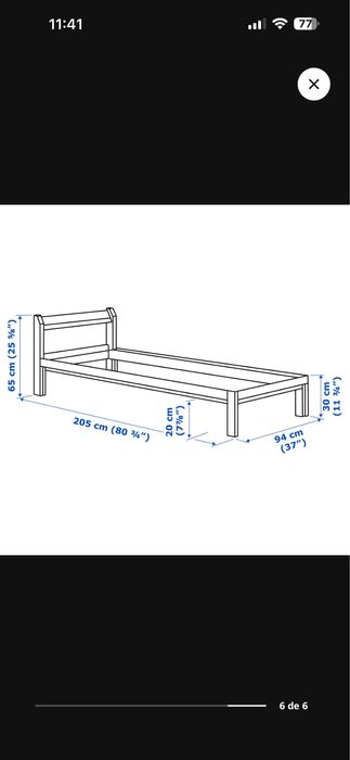 Cama solteiro com estrado do ikea neiden