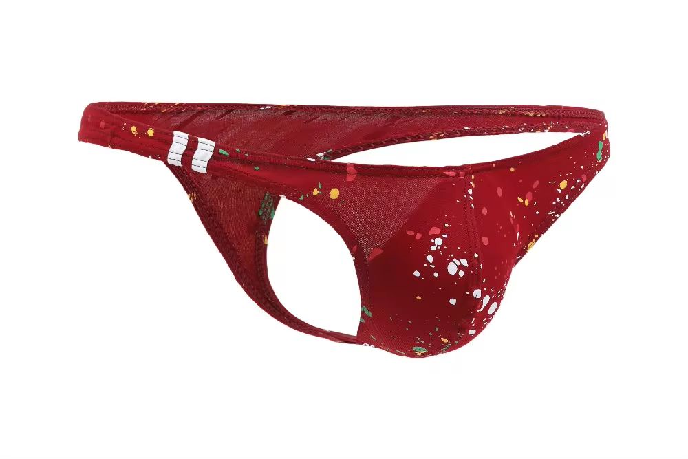 Męskie Bawełniane Stringi z Kolorowym Wzorem Graffiti - XXL