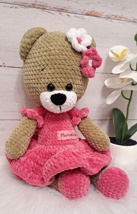 Misia dla dziewczynki handmade na szydełku