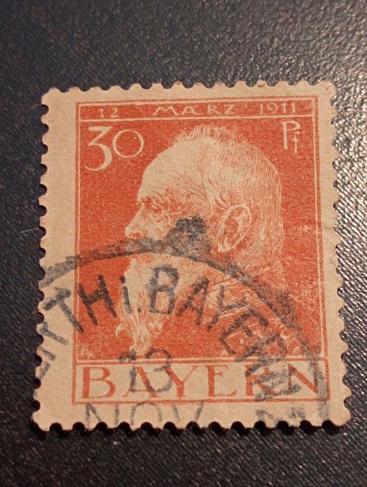 3 selos Pfennig Alemanha 1911 - Principe Regente Luitpold - Baviera