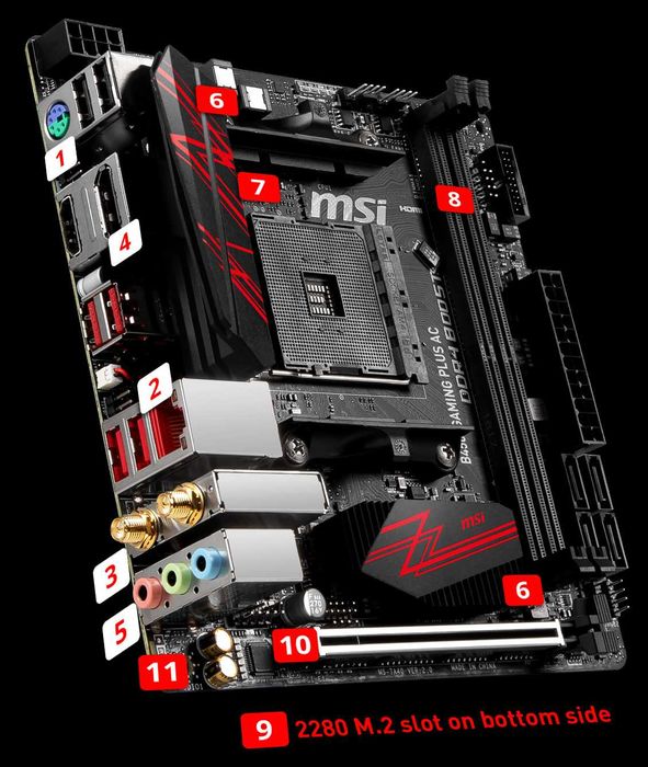 Płyta główna ITX MSI B450I Gaming Plus AC Wifi AM4