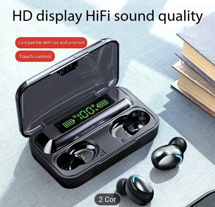 Auriculares TWS com powerbank