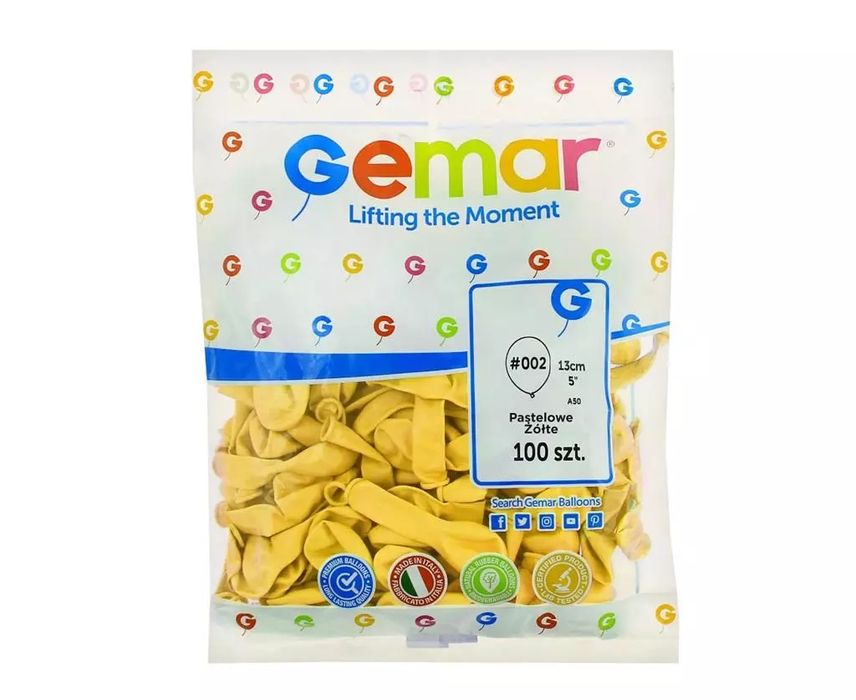 Balony Pastelowe Żółte 100Szt. Godan. Nowy Produkt