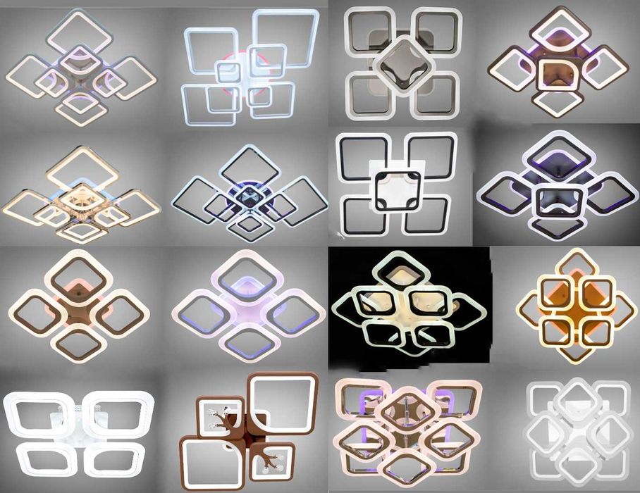 Светодиодная люстра смарт светильник с пультом цветной подсветкой