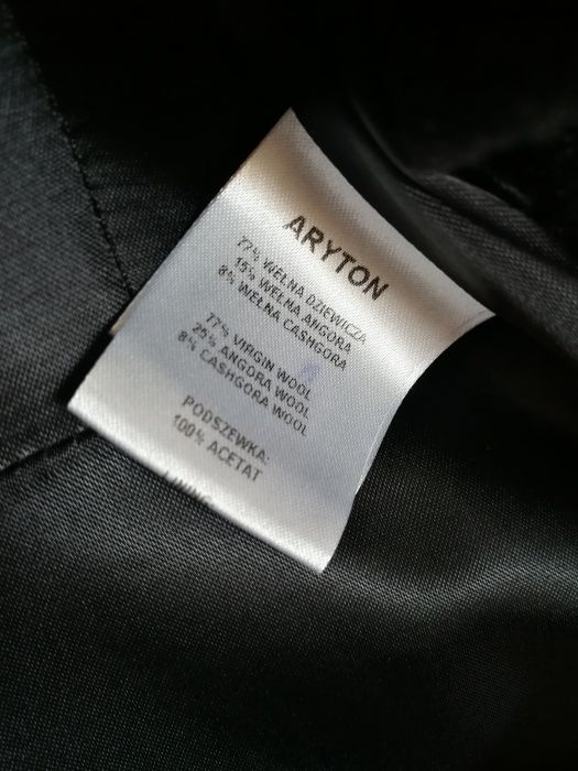 ARYTON płaszcz z szerokim kołnierzem, z wełną angora, rozm. 40