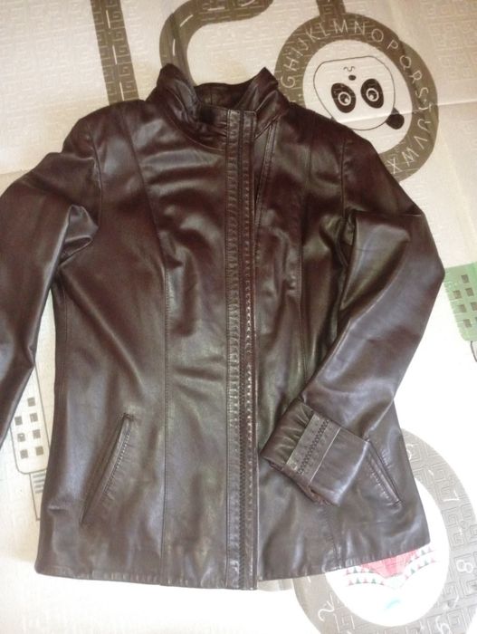 Жіноча шкіряна куртка колір шоколад 50р