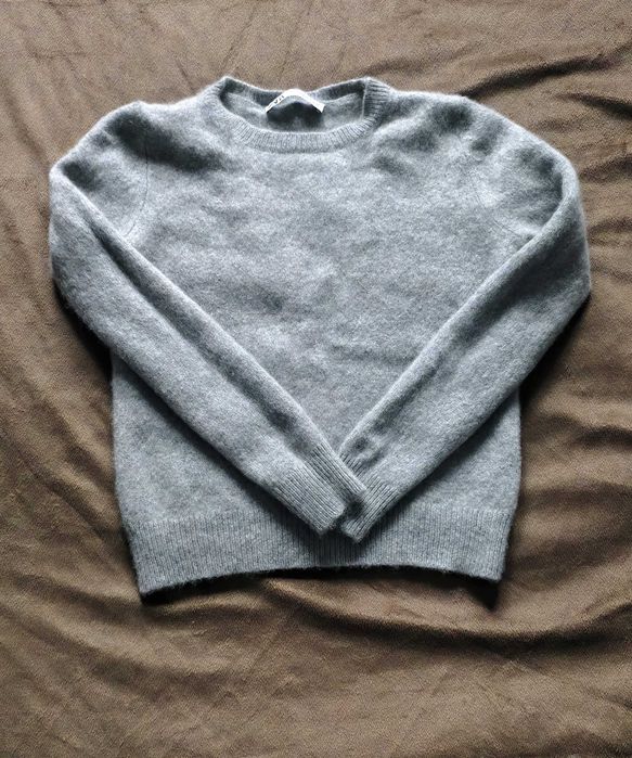 Milutki krótszy sweter 100% Kaszmir Zara Jasnoszary