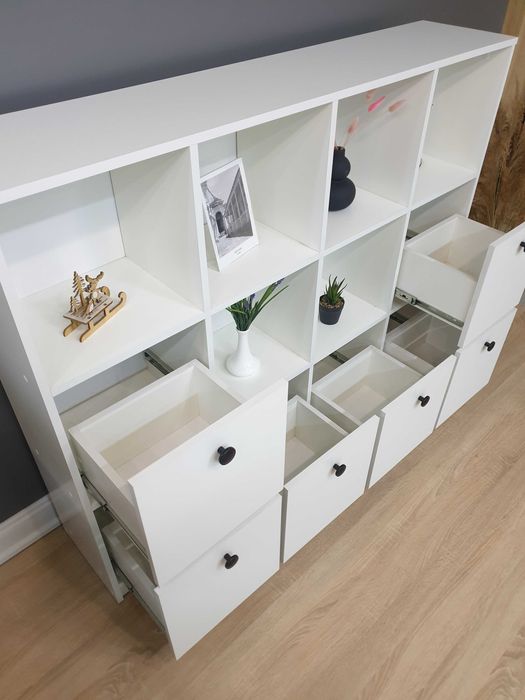 Стелаж "Дафна" Бетон Білий.Меблі дитячої,вітальні.Для іграшок.