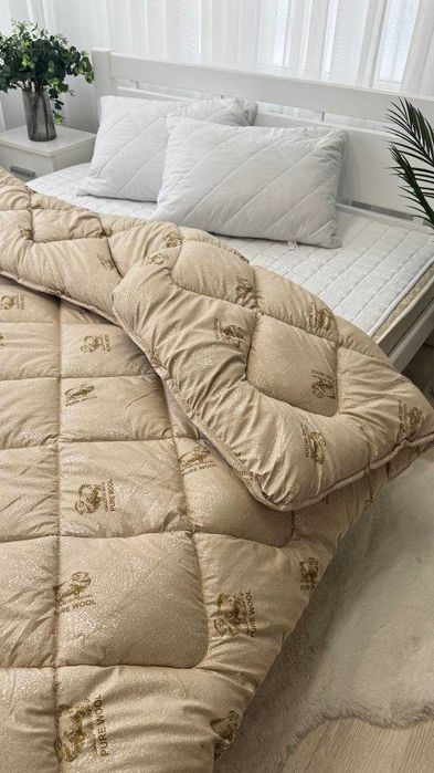 Ковдра ДВУСПАЛЬНА ОВЧИНА ШЕРСТЬ Pure Wool , La Bella Зимова, тепленька