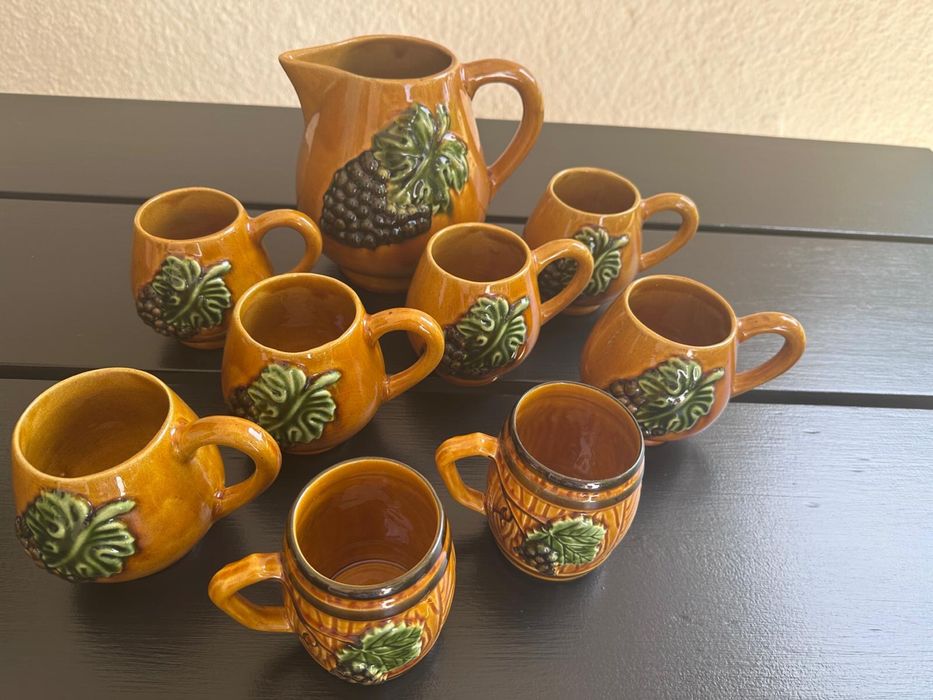 Canecas de cerâmica artesanais tema vindimas/vinho