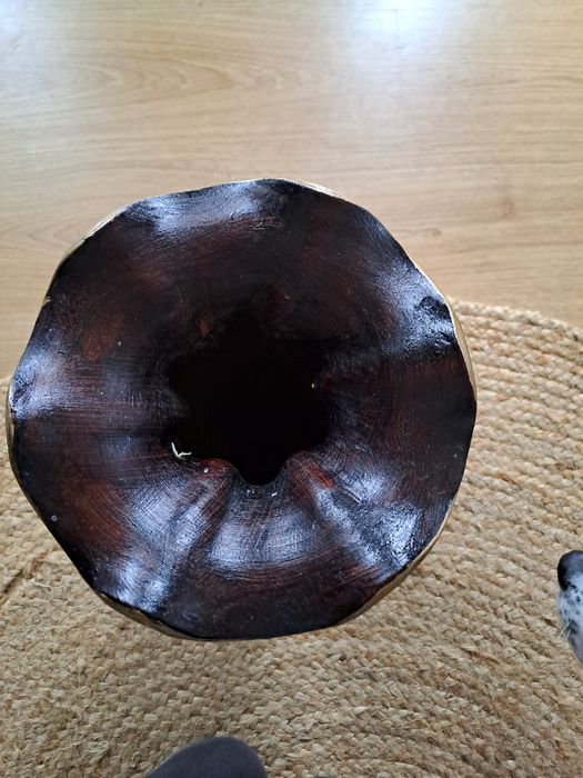 Jarra grande decoração cerâmica castanha
