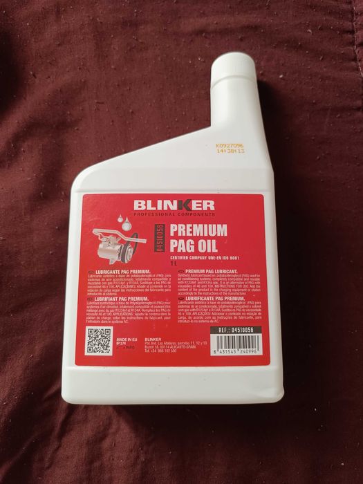 1L Óleo PAG Premium Blinker Ar-condicionado Veicular, Nova!