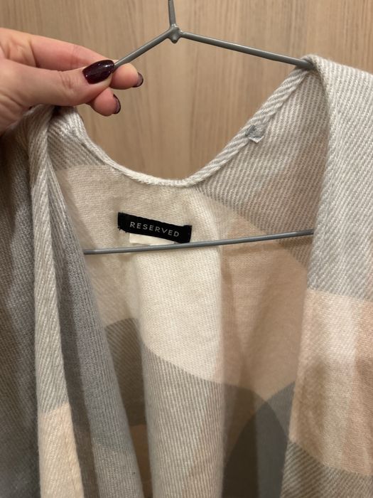 Duża chusta szal w kratę Reserved