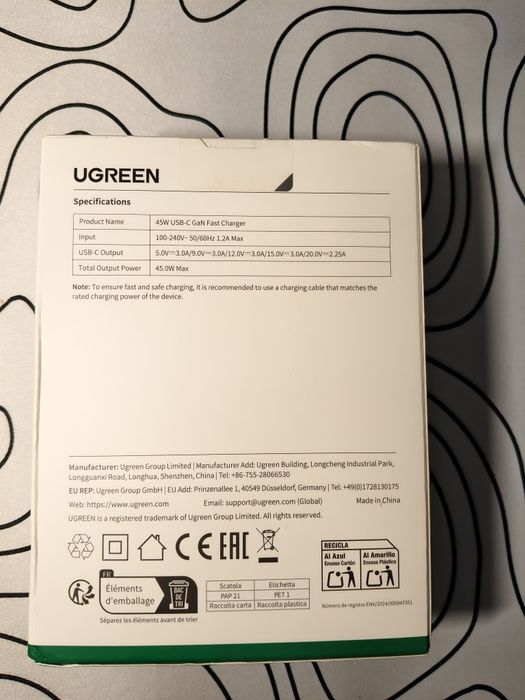 Зарядні пристрої Ugreen, Asometech, Essager 45w-65w