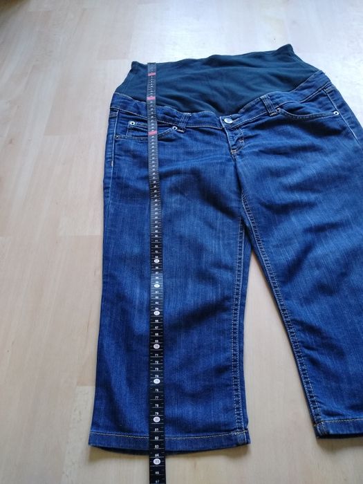 Spodnie krótkie rybaczki ciążowe jeansowe H&M Mama plus size