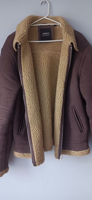 Kurtka skórzana zamszowa kożuszek Barneys Originalmęska