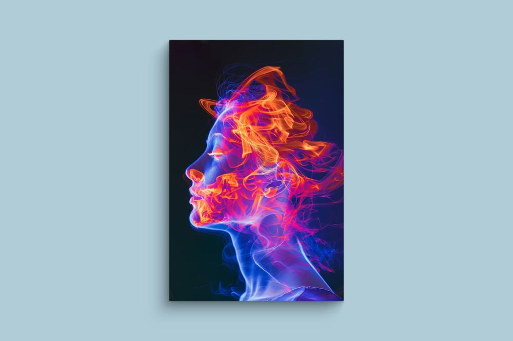 Intensywny Obraz na Płótnie Portret Kobiety 70x100 cm