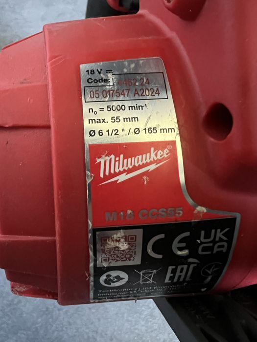 Безщіткова Акум. Циркулярна Пила Milwaukee M18 CCS 55