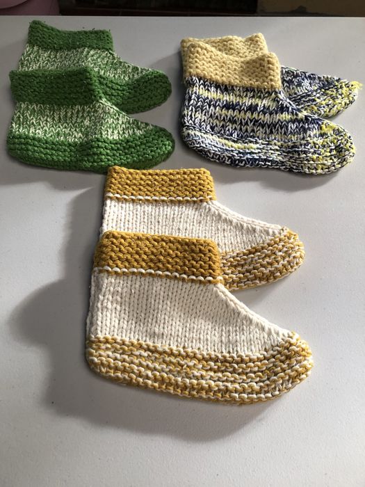 Conjunto 3 pares pantufas feitas à mão