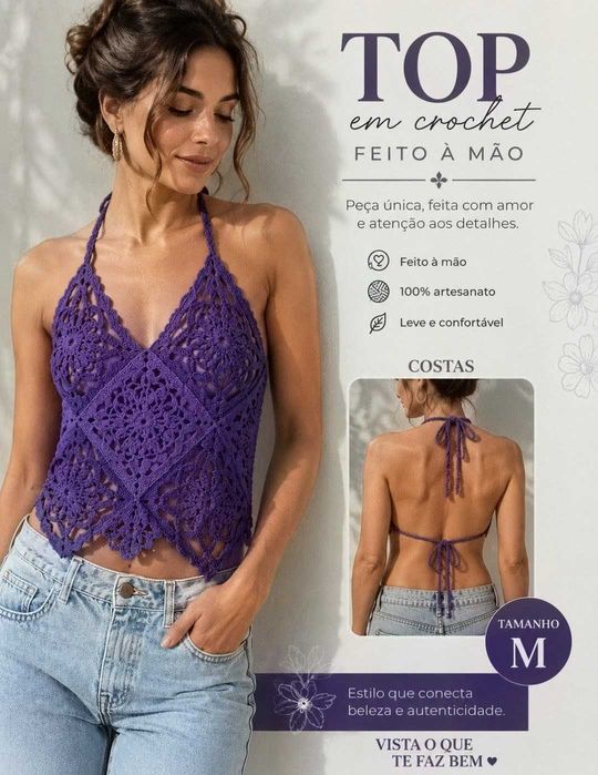Roupa feita à mão em cochet e tricot