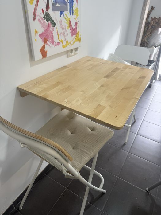 Mesa dobravel parede ikea madeira