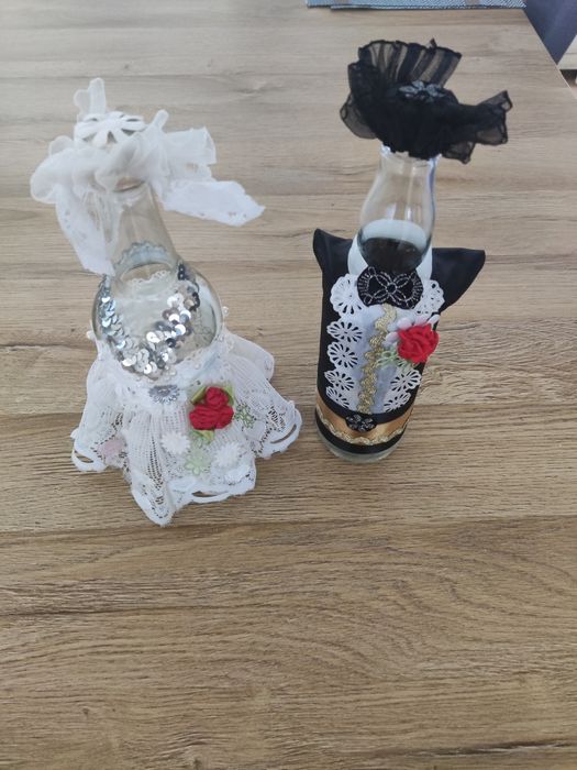 Butelki na wesele Pan Młody i Panna Młoda