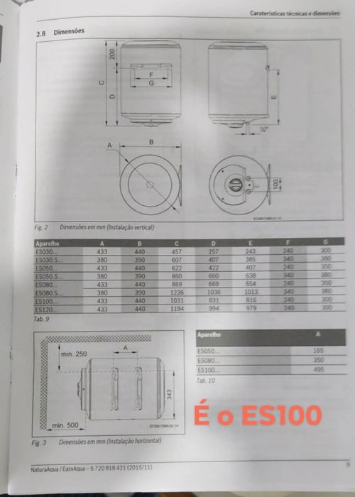 Termoacomulador da Vulcano de 100 Lt
