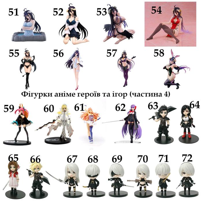 Аніме фігурки героїв ігор персонажів Nier Automata Overlord Yoko Lucy